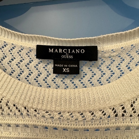 Marciano By Guess Women's White Crochet Long Sleeve Sweater Top Size XS - Picture 2 of 3